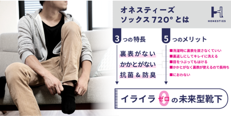 【裏表・かかとなし】 ロング ソックス720°