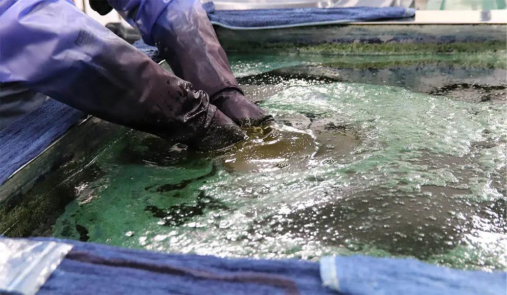 ＜新製品＞あおもり藍染め【裏表前後なし】MENS ∞ ドレスTシャツ　(プレミアム)　(M/L/XL) ＊数量限定商品